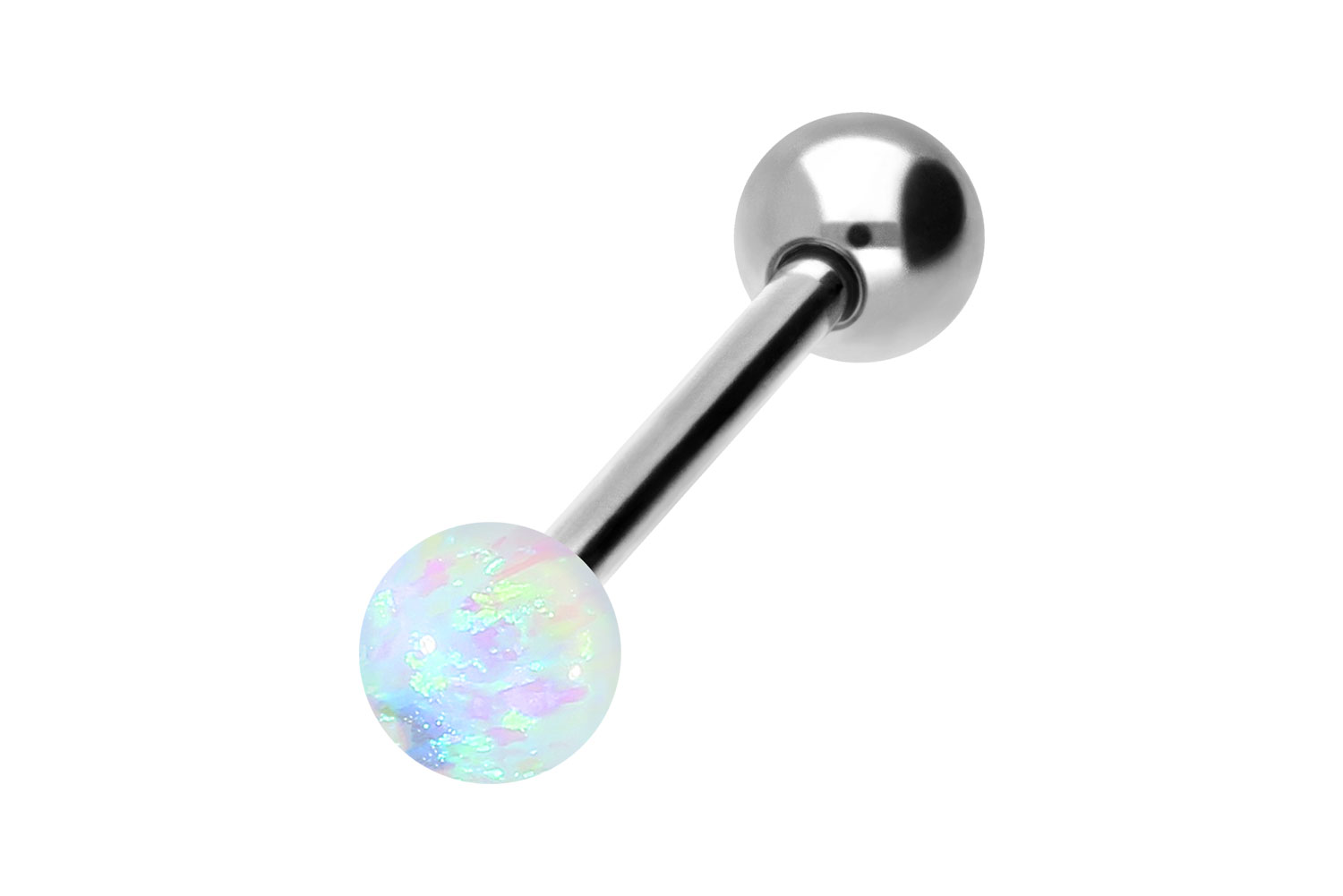 Titan Barbell Piercing SYNTHETISCHER OPAL + TITAN-KUGEL